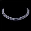 35.93 ctw Tanzanite & Diamond Necklace 10K White Gold - REF-527W3H