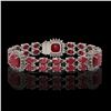 Image 1 : 21.83 ctw Ruby & Diamond Bracelet 14K White Gold - REF-288Y8X