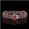 Image 2 : 21.83 ctw Ruby & Diamond Bracelet 14K White Gold - REF-288Y8X