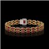 Image 3 : 19.07 ctw Ruby & Diamond Bracelet 14K Yellow Gold - REF-236H4R