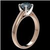 Image 3 : 1.57 ctw Certified Intense Blue Diamond Engagment Ring 10k Rose Gold - REF-171K8Y