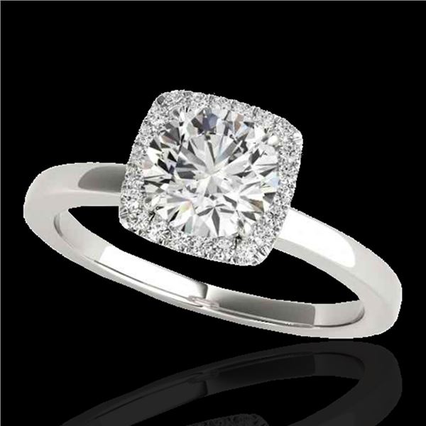1.15 ctw Certified Diamond Solitaire Halo Ring 10k White Gold - REF-190R9K
