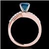 Image 2 : 1.4 ctw SI Certified Fancy Blue Diamond Bypass Ring 10k Rose Gold - REF-135W2H
