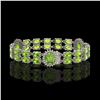 Image 2 : 18.66 ctw Peridot & Diamond Bracelet 14K White Gold - REF-254H5R