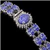Image 3 : 17.83 ctw Tanzanite & Diamond Bracelet 14K White Gold - REF-280A2N