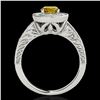 Image 2 : 1.5 ctw Certified SI/I Fancy Intense Yellow Diamond Ring 10k White Gold - REF-231M8G