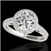 Image 1 : 1.3 ctw Certified Diamond Solitaire Halo Ring 10k 2Tone Gold - REF-184Y8X