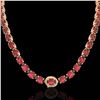 Image 2 : 66 ctw Pink Tourmaline & VS/SI Diamond Micro Necklace 14k Yellow Gold - REF-651G6W