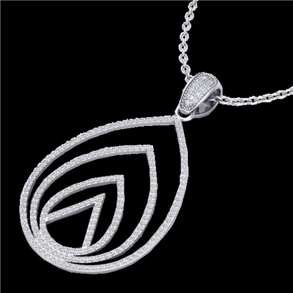 1.25 ctw Micro Pave VS/SI Diamond Designer Necklace 18k White Gold - REF-119X8A