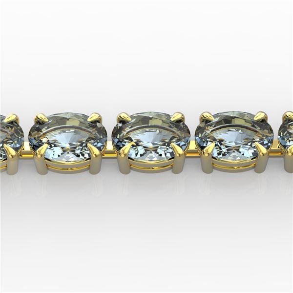 20 ctw Aquamarine Eternity Designer Bracelet 14k Yellow Gold - REF-178A2N