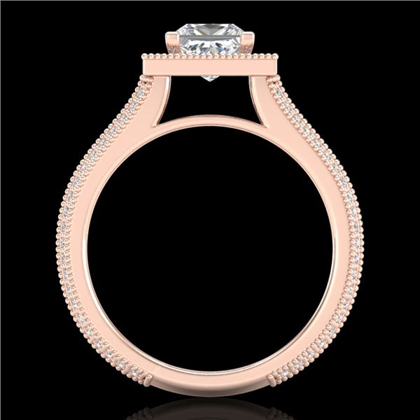 2 ctw Princess VS/SI Diamond Solitaire Micro Pave Ring 18k Rose Gold - REF-472N8F