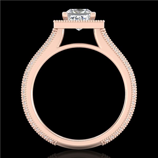 2 ctw Princess VS/SI Diamond Solitaire Micro Pave Ring 18k Rose Gold - REF-472N8F