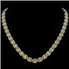 28.52 ctw Fancy Citrine & Diamond Micro Pave Halo Necklace 10k White Gold - REF-600Y2X