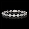 6.91 ctw Marquise Cut Diamond Micro Pave Bracelet 18K White Gold - REF-599X6A