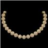68.97 ctw Morganite & Diamond Victorian Necklace 14K Yellow Gold - REF-2349R8K
