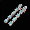 15.47 ctw Sky Blue Topaz & VS/SI Certified Diamond Earrings 10k Rose Gold - REF-81X8A