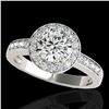 2 ctw Certified Diamond Solitaire Halo Ring 10k White Gold - REF-327F3M