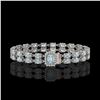 14.35 ctw Aquamarine & Diamond Bracelet 14K White Gold - REF-236F4M