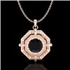 0.75 ctw Fancy Black Diamond Art Deco Stud Necklace 18k Rose Gold - REF-80W2H