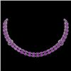 31.28 ctw Amethyst & Diamond Necklace 14K White Gold - REF-454N5F