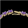 46.5 ctw Amethyst & VS/SI Diamond Eternity Necklace 10k Yellow Gold - REF-245F5M