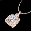 0.91 ctw Princess VS/SI Diamond Art Deco Stud Necklace 18k Rose Gold - REF-145F5M