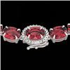 66 ctw Pink Tourmaline & VS/SI Diamond Micro Necklace 14k White Gold - REF-651A6N
