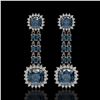 20.04 ctw London Topaz & Diamond Earrings 14K White Gold - REF-239G8W
