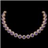 82.17 ctw Sapphire & Diamond Victorian Necklace 14K Rose Gold - REF-1800Y2X
