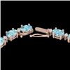 61.85 ctw Sky Blue Topaz & VS/SI Certified Diamond Necklace 10k Rose Gold - REF-300M2G