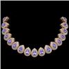 108.42 ctw Tanzanite & Diamond Victorian Necklace 14K Rose Gold - REF-5818R2K