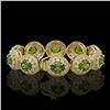 Image 2 : 44.22 ctw Tourmaline & Diamond Victorian Bracelet 14K Yellow Gold - REF-1342K4Y
