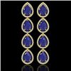 16.01 ctw Sapphire & Diamond Micro Pave Halo Earrings 10k Yellow Gold - REF-180N2F
