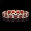 33.41 ctw Garnet & Diamond Micro Pave Halo Bracelet 10k Rose Gold - REF-318X2A