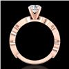 1.01 ctw VS/SI Diamond Solitaire Art Deco Ring 18k Rose Gold - REF-218M2G