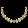 103.62 ctw Canary Citrine & Diamond Victorian Necklace 14K Yellow Gold - REF-3002M4G