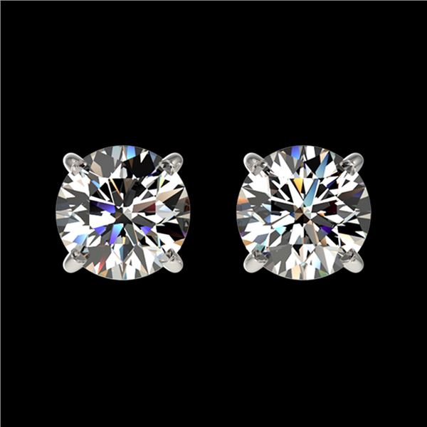 1.05 ctw Certified Quality Diamond Stud Earrings 10k White Gold - REF-72H3R