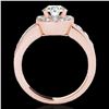 Image 2 : 1.85 ctw Certified Diamond Solitaire Halo Ring 10k Rose Gold - REF-225M2G