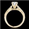 Image 2 : 1.2 ctw Certified Diamond Solitaire Ring 10k Yellow Gold - REF-197Y8X