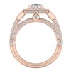 Image 3 : 3 ctw Princess VS/SI Diamond Art Deco 3 Stone Ring 18k Rose Gold - REF-563K6Y