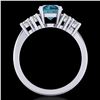Image 3 : 2.1 ctw Intense Blue Diamond Engagment Ring 18k White Gold - REF-270G9W