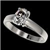 1.25 ctw Certified VS/SI Quality Oval Diamond Ring 10k White Gold - REF-304G6W