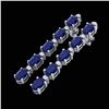 17.97 ctw Sapphire & VS/SI Certified Diamond Tennis Earrings 10k White Gold - REF-145F5M