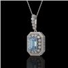 5.66 ctw Aquamarine & Diamond Victorian Necklace 14K White Gold - REF-172X8A