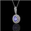 4.77 ctw Tanzanite & Diamond Victorian Necklace 14K White Gold - REF-169K8Y
