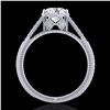 1.25 ctw VS/SI Diamond Art Deco Ring 18k White Gold - REF-330A2N