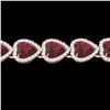 25 ctw Garnet & Micro Pave VS/SI Diamond Bracelet Heart 14k Rose Gold - REF-415Y5X