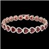 Image 2 : 25 ctw Garnet & Micro Pave VS/SI Diamond Bracelet Heart 14k Rose Gold - REF-415Y5X