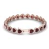 Image 3 : 25 ctw Garnet & Micro Pave VS/SI Diamond Bracelet Heart 14k Rose Gold - REF-415Y5X