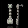 Image 2 : 18.06 ctw Opal & Diamond Earrings 14K White Gold - REF-394G8W
